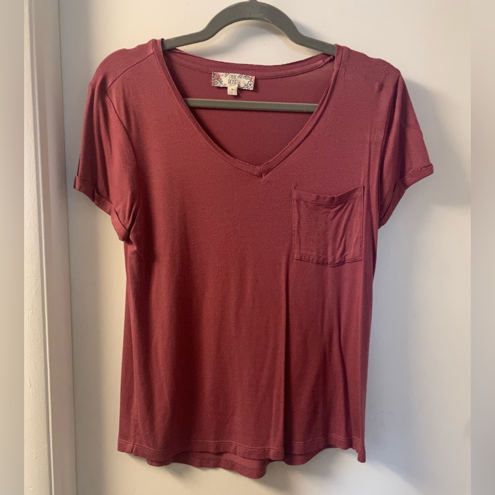 Pink Rose Pocket Tee